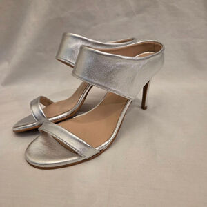 Brenda Zaro Silver Leather Heels Size 8